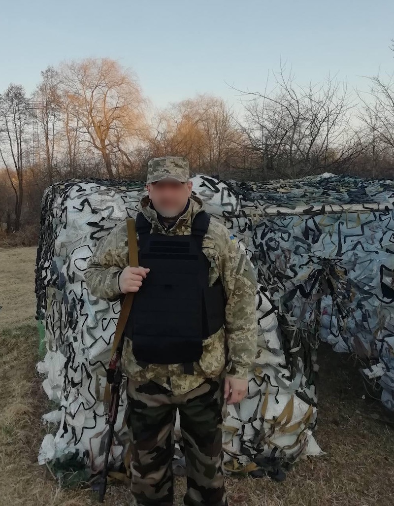 Donated body armor in field