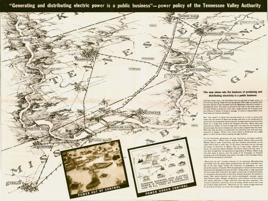 Map showing electrical distribution across Tennessee