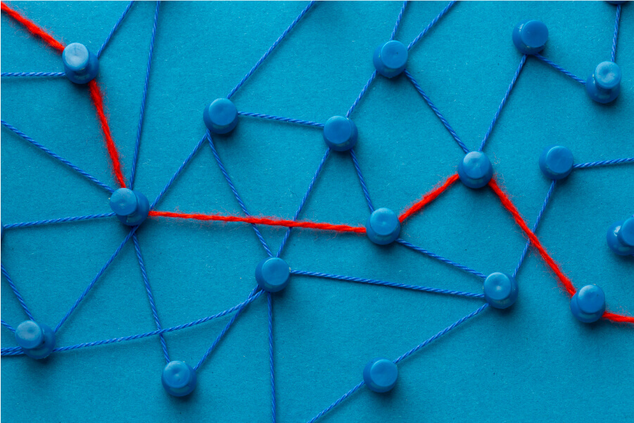 Graphic representation of a web chart using string